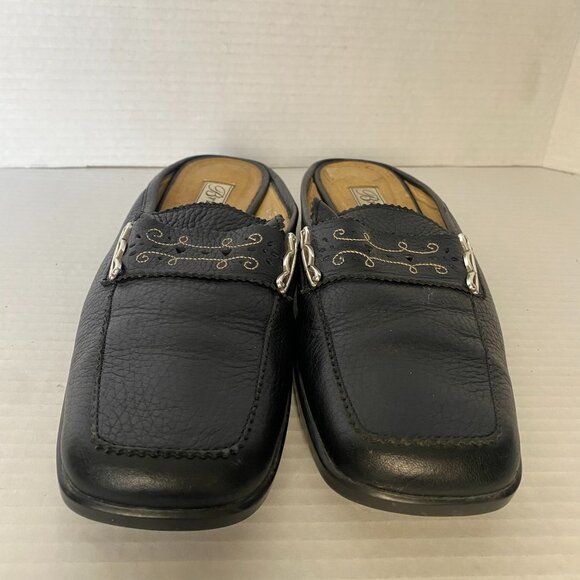 Brighton Lisa Black Leather Slip On Mule Size 8 Narrow - Picture 4 of 10
